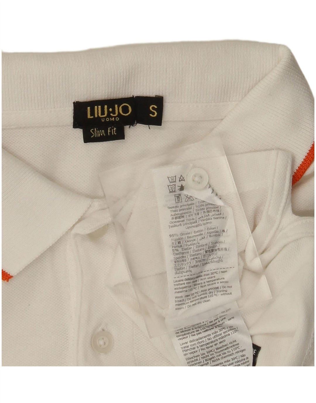 Polo Slim Fit Homme Liu Jo Petit Coton Blanc