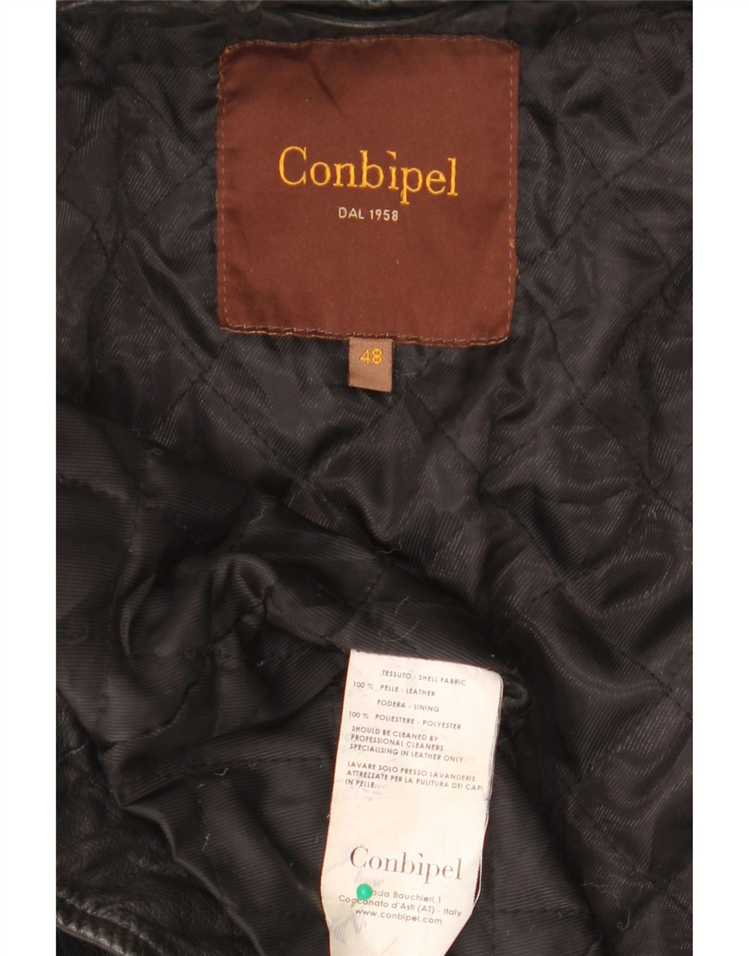 Conbipel Veste en Cuir Homme IT 48 Moyen Noir