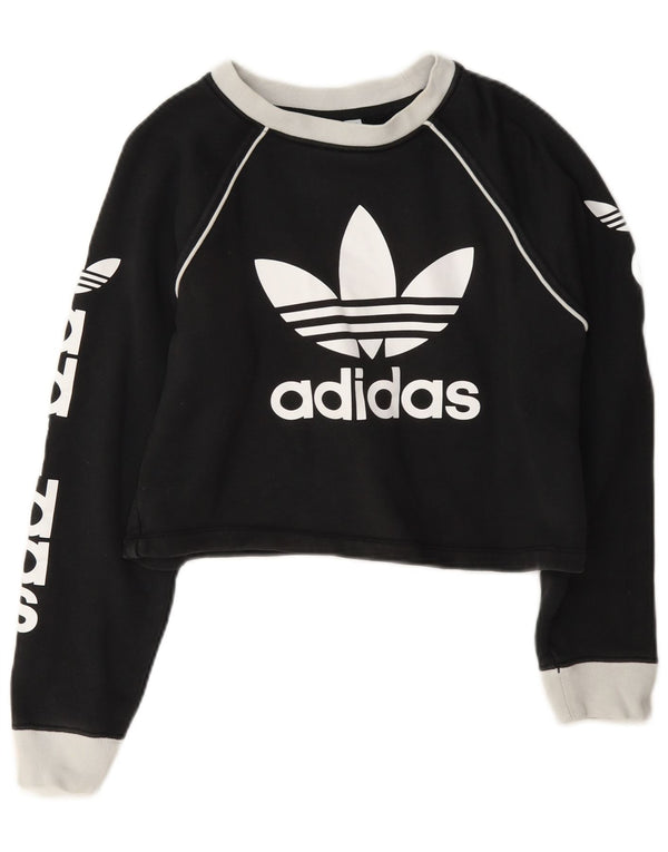 Adidas Sweat-shirt court graphique pour femme UK 4 XS Gris Colorblock