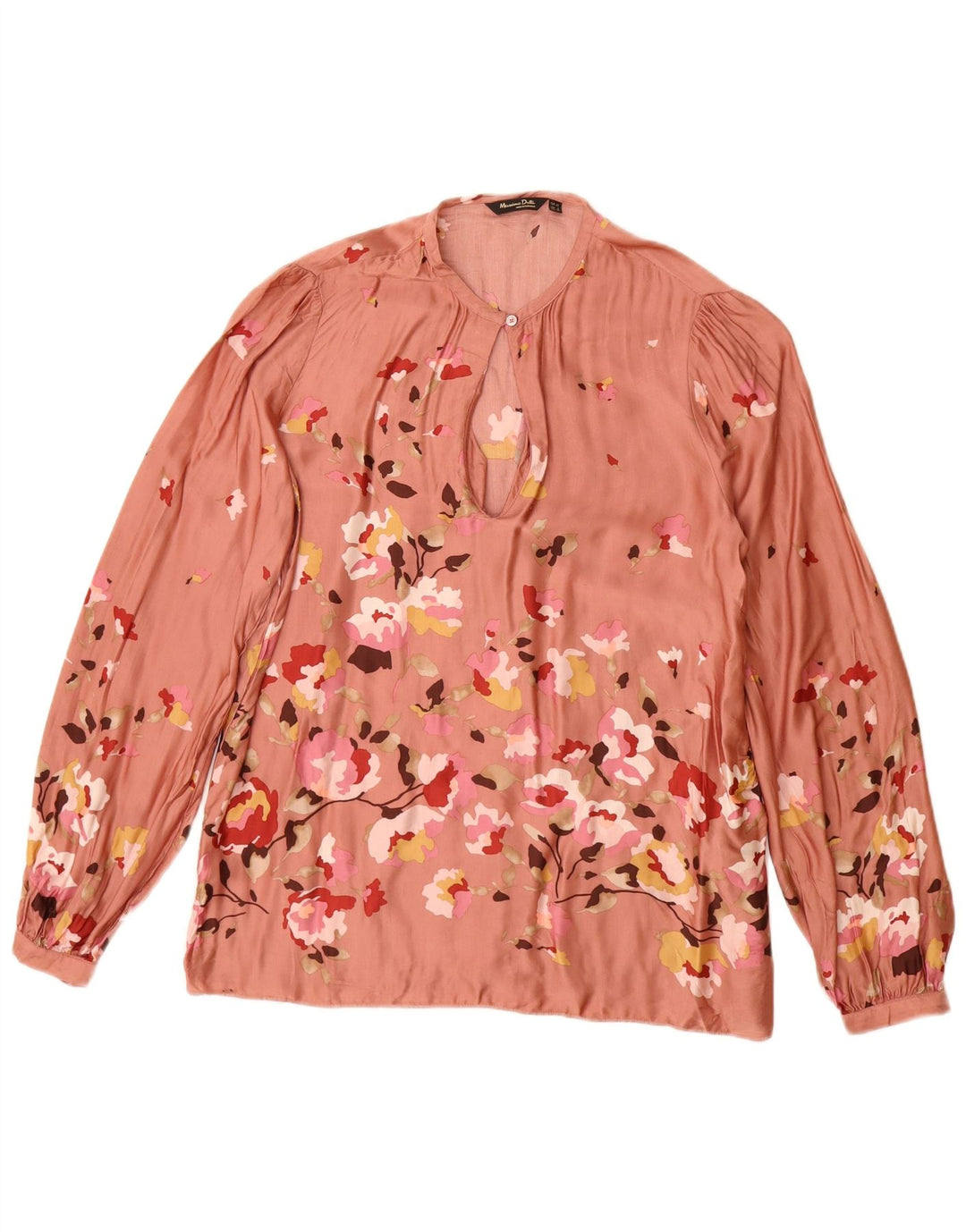 Massimo Dutti Chemisier Femme Top EU 40 Rose Moyen Floral Viscose