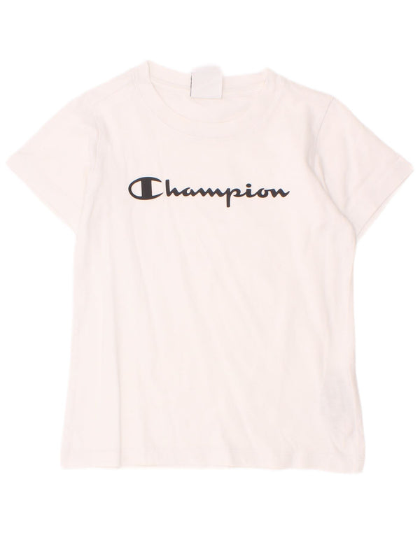 Champion Boys Graphic T-Shirt Top 7-8 ans Petit Blanc Coton