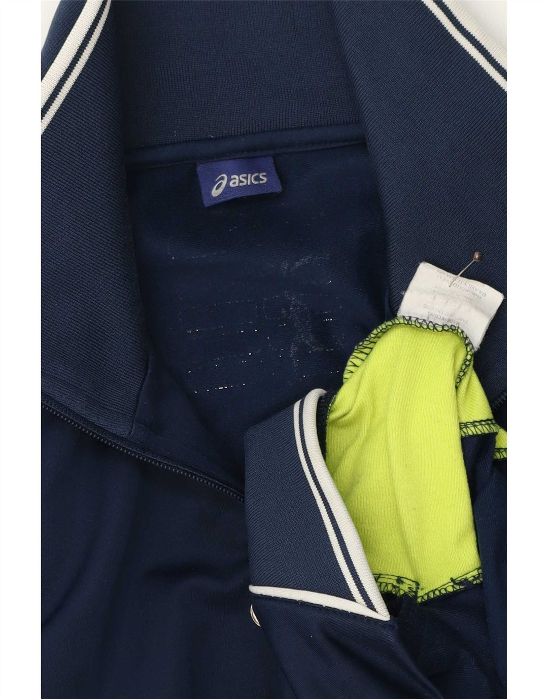 Asics Veste de Survêtement Homme Bleu Marine Moyen Polyester Colorblock