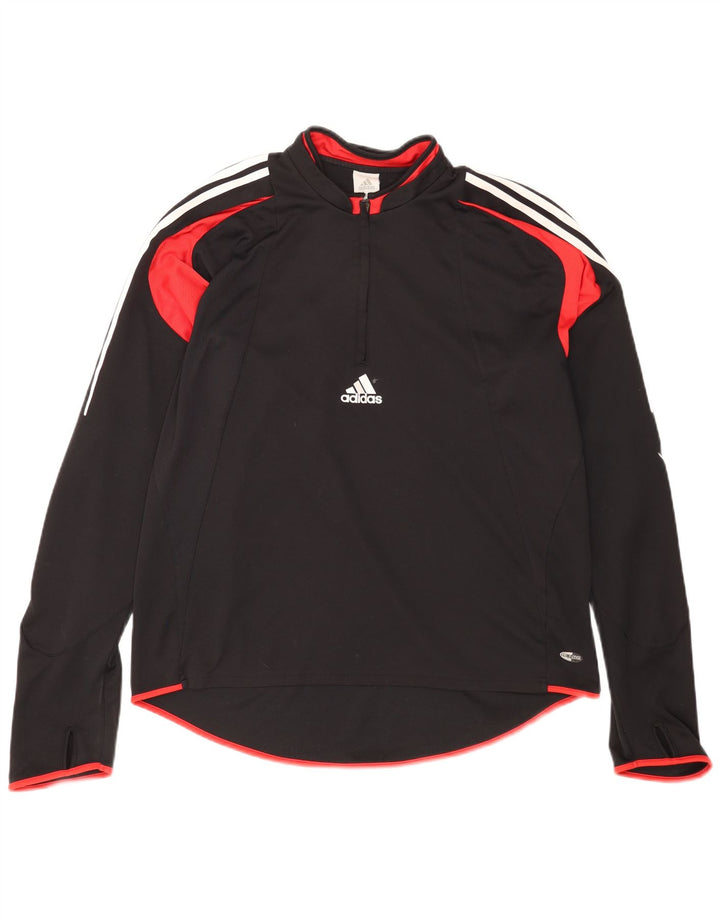 Adidas Hommes Climacool Zip Neck Pull Survêtement Top XL Noir Colorblock