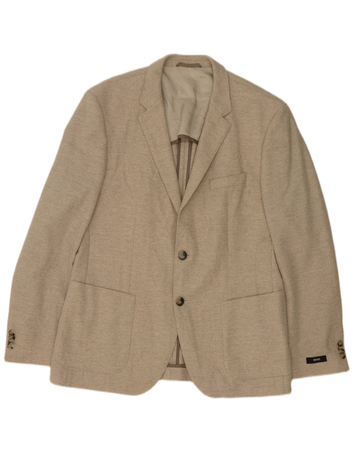 Hugo Boss Veste blazer à 2 boutons pour homme EU 52 XL Laine vierge beige