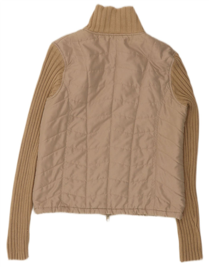 Veste Bomber Femme Vintage EU 36 Petit Polyester Beige