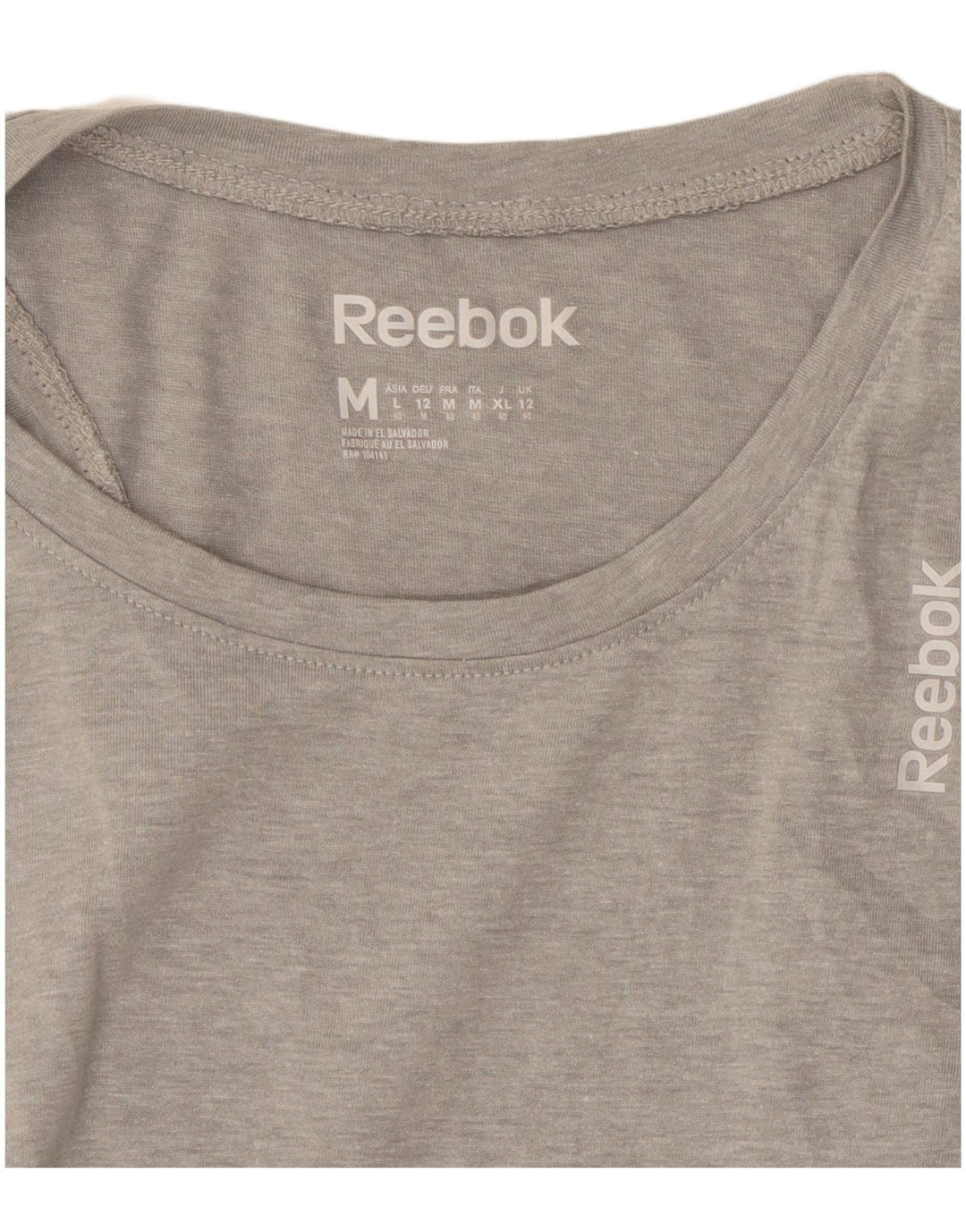 Reebok Débardeur Femme UK 12 Gris Moyen Moucheté