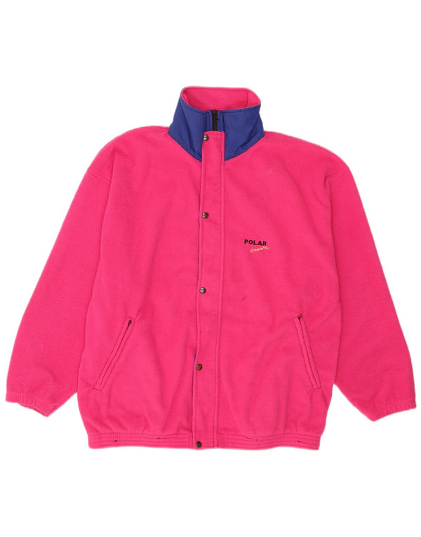 vintage Womens Loose Fit Fleece Jacket UK 14 Grand Rose Polyester Sports