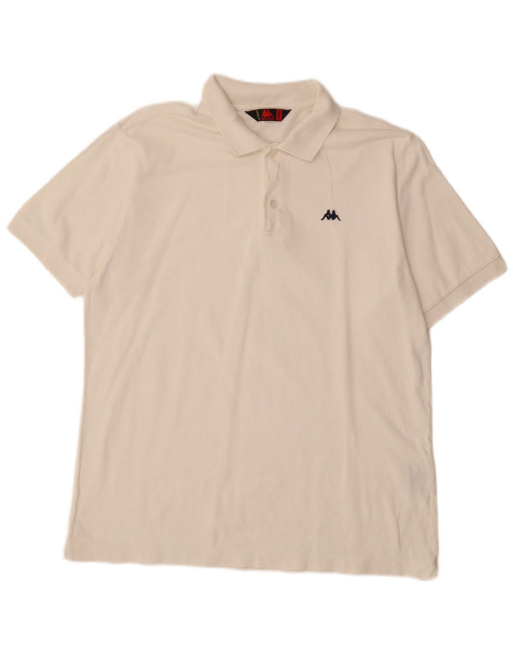 KAPPA Polo Homme Blanc Moyen Coton