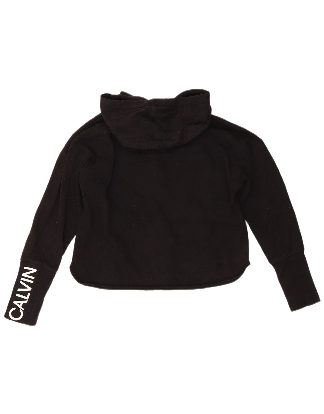 CALVIN KLEIN Pull à capuche zippé surdimensionné pour femme UK 10 Small Noir