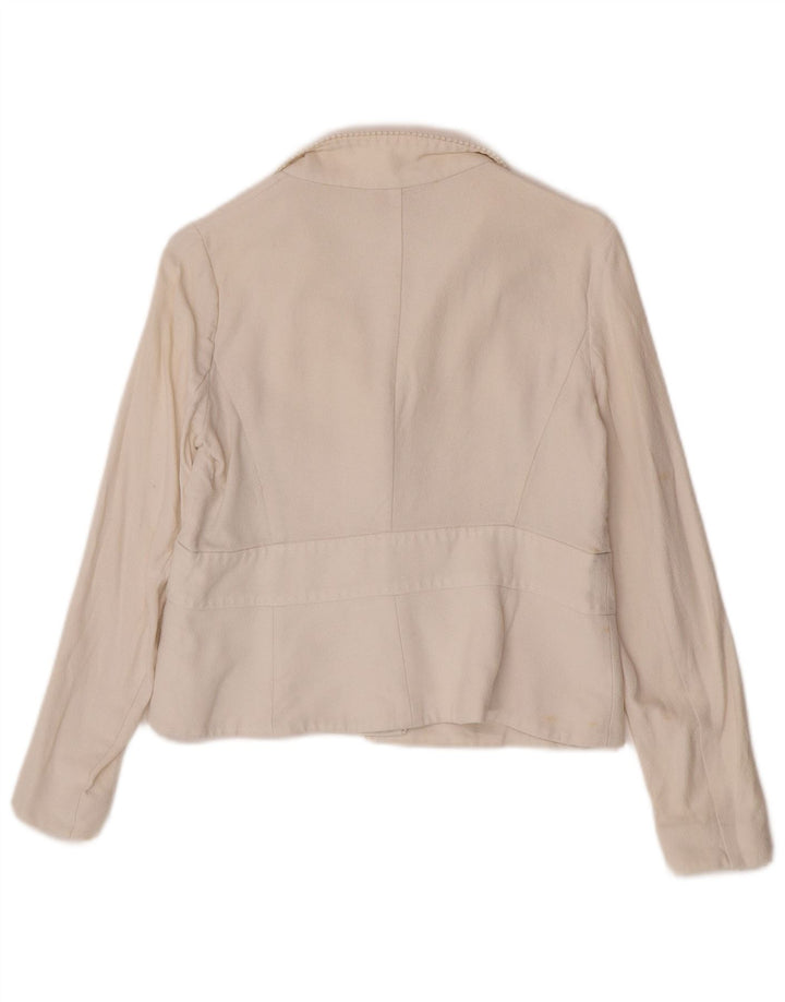 Valentino Femme Veste Blazer Courte 1 Bouton IT 44 Coton Blanc Cassé Moyen