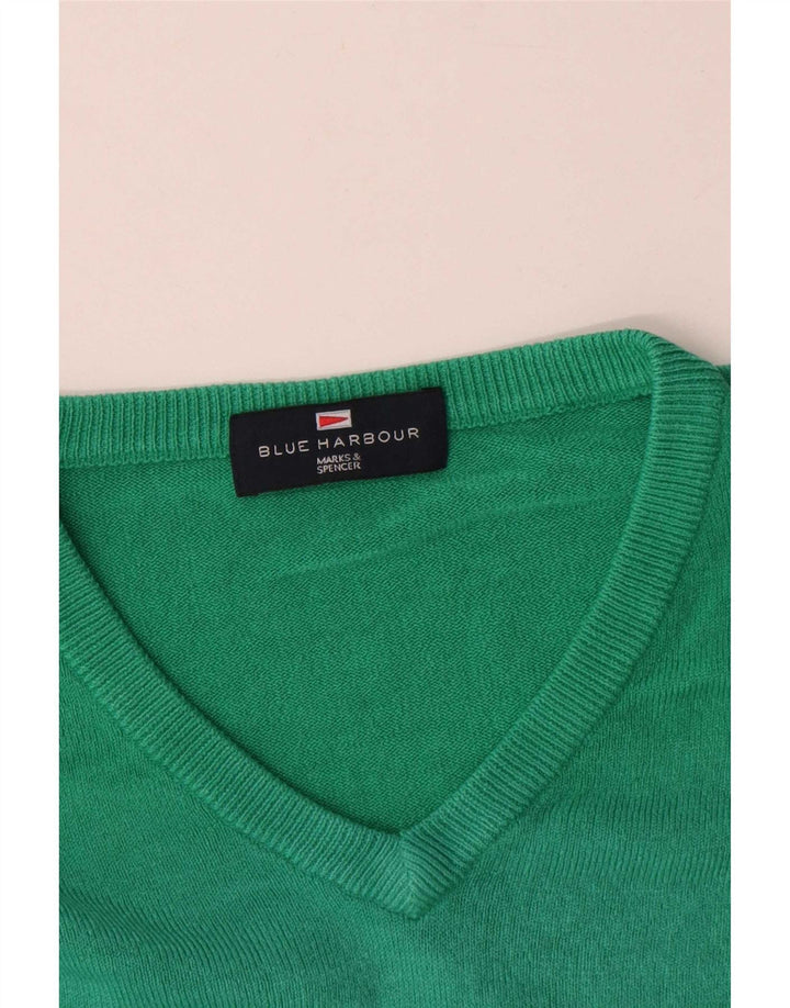 Marks & Spencer Pull à col en V Blue Harbour pour hommes, grand vert