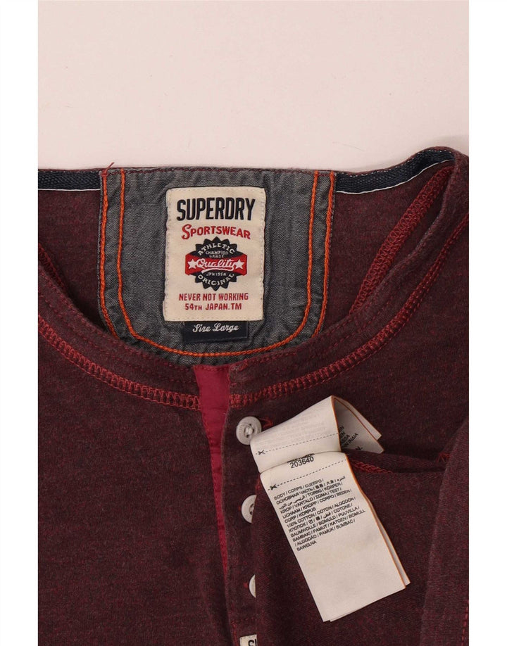 Superdry Haut coupe slim à manches longues en coton marron grand homme