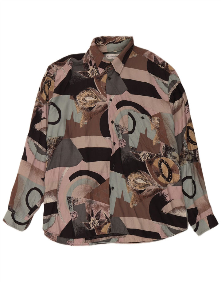 Nazzareno G. Chemise à Motifs Abstraits XL Viscose Multicolore