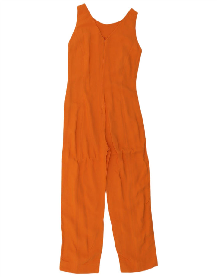 vintage Femme Combinaison sans manches UK 12 Laine Orange Moyenne