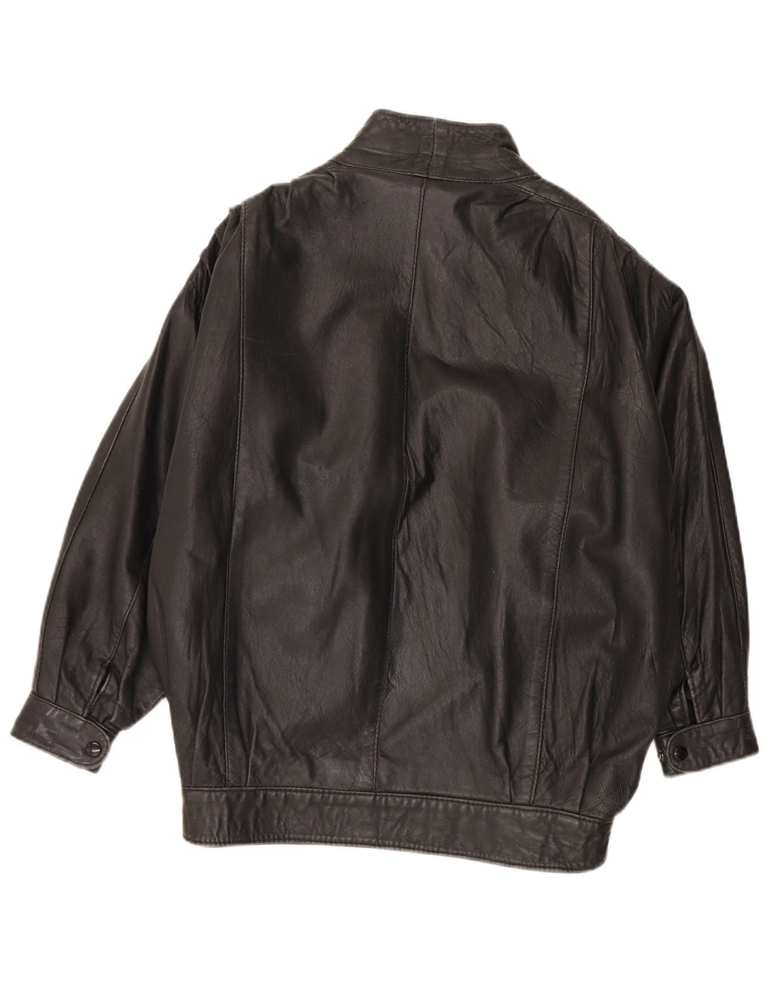 Veste en cuir femme vintage UK 20 2XL Cuir noir