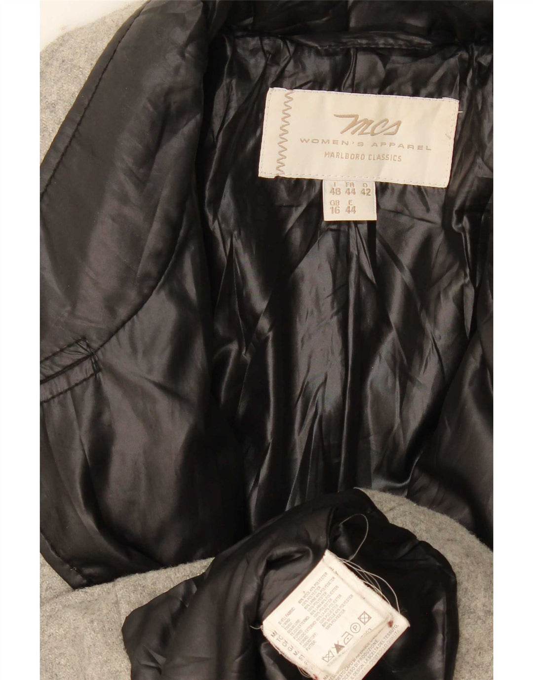 Marlboro Classics Veste Blazer Femme UK 16 Large Gris Colorblock