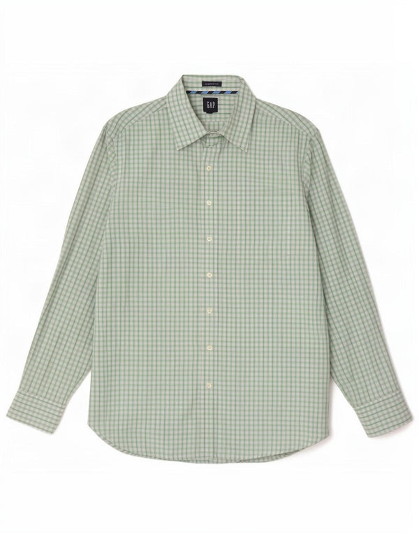 Gap Chemise coupe classique pour homme Taille 17 1/2 XL Coton vichy vert