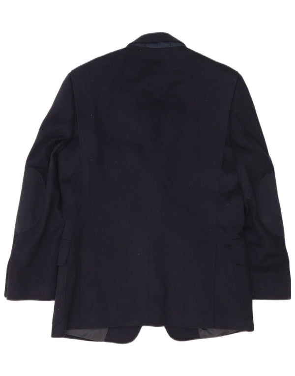 vintage Homme 2 Bouton Blazer Veste IT 48 Moyenne Bleu Marine Laine Vierge