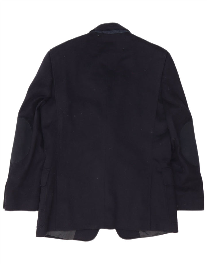 vintage Homme 2 Bouton Blazer Veste IT 48 Moyenne Bleu Marine Laine Vierge