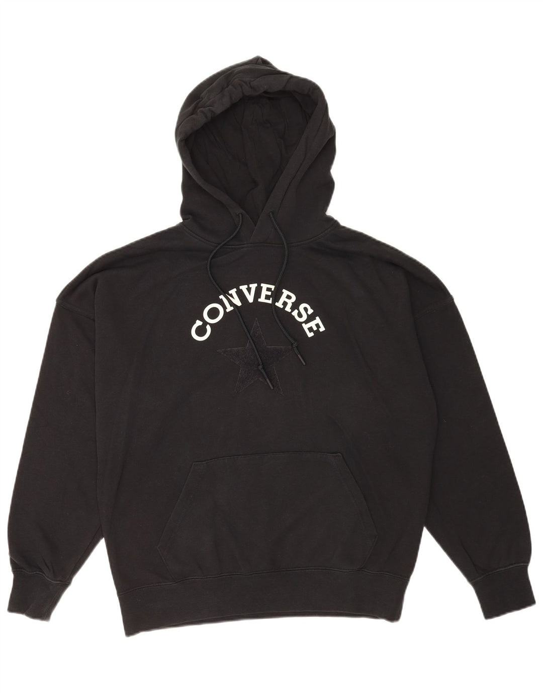 Converse Pull à Capuche Graphique Homme Noir Moyen Coton