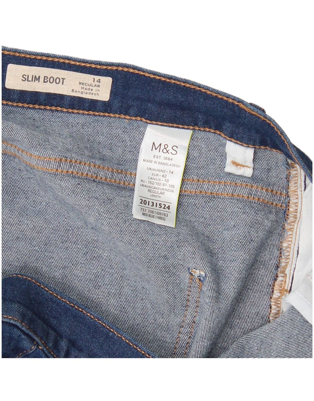 Marks & Spencer Jean bootcut slim régulier pour femme UK 14 Large W34 L30 Bleu