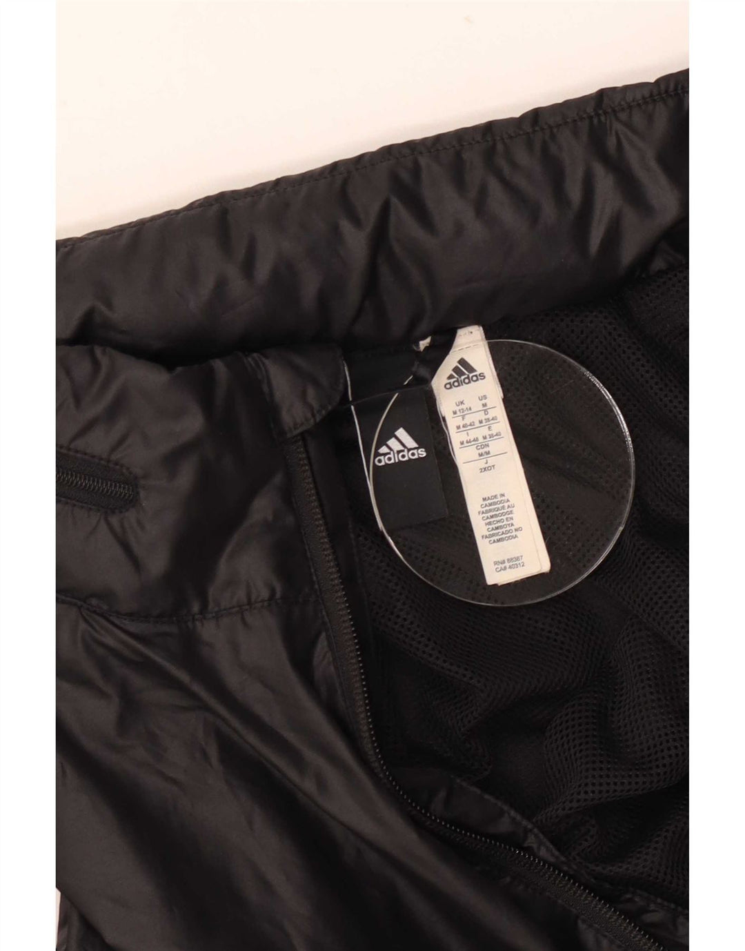 Adidas Veste de pluie à capuche graphique pour femme UK 12/14 Noir moyen Polyester
