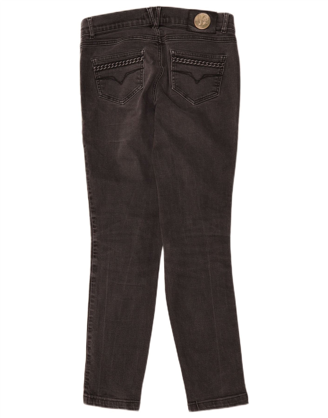 Versace Femme Jean Slim IT 42 Moyen W30 L29 Gris Coton
