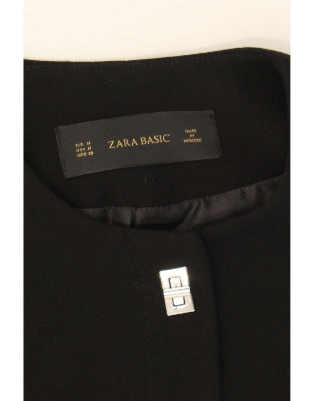 Zara Veste blazer à 1 bouton pour femme UK 12 Noir moyen