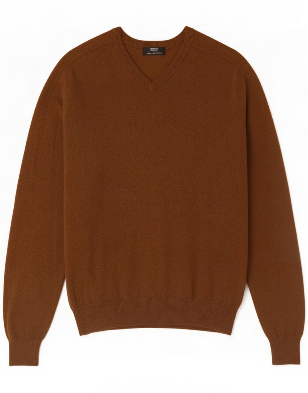 Marks & Spencer Pull col V pour homme en cachemire marron moyen