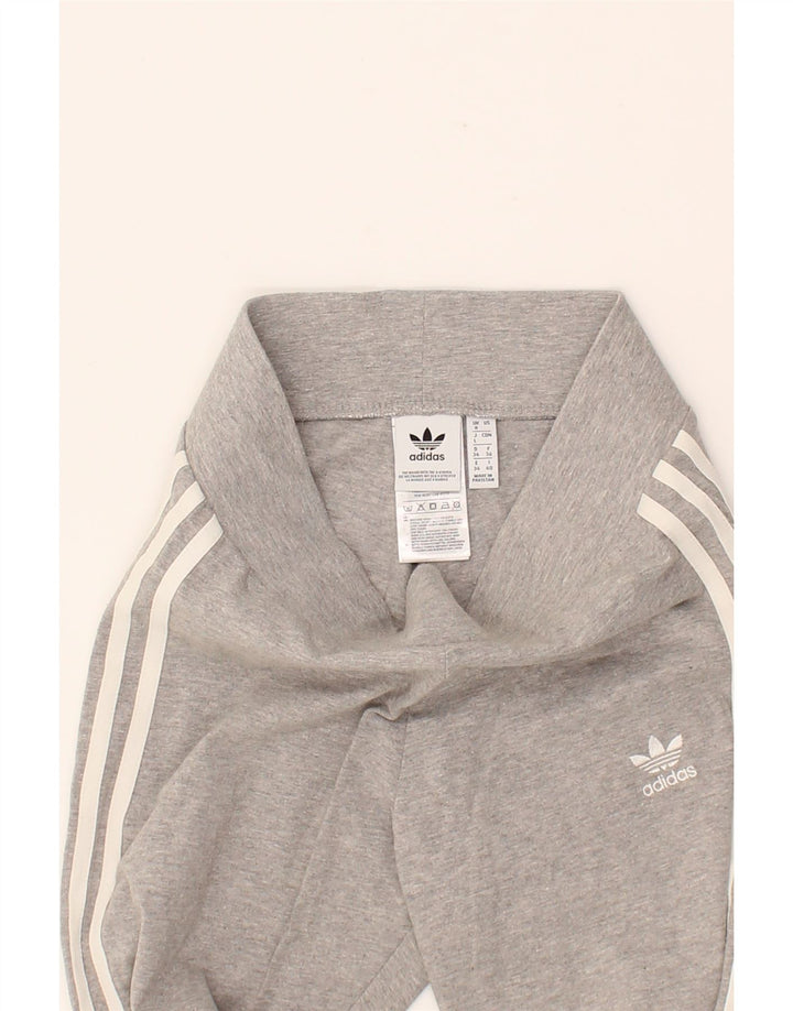 ADIDAS Womens Leggings UK 8 Small Grey Cotton Vintage Adidas and Second-Hand Adidas from Messina Hembry 