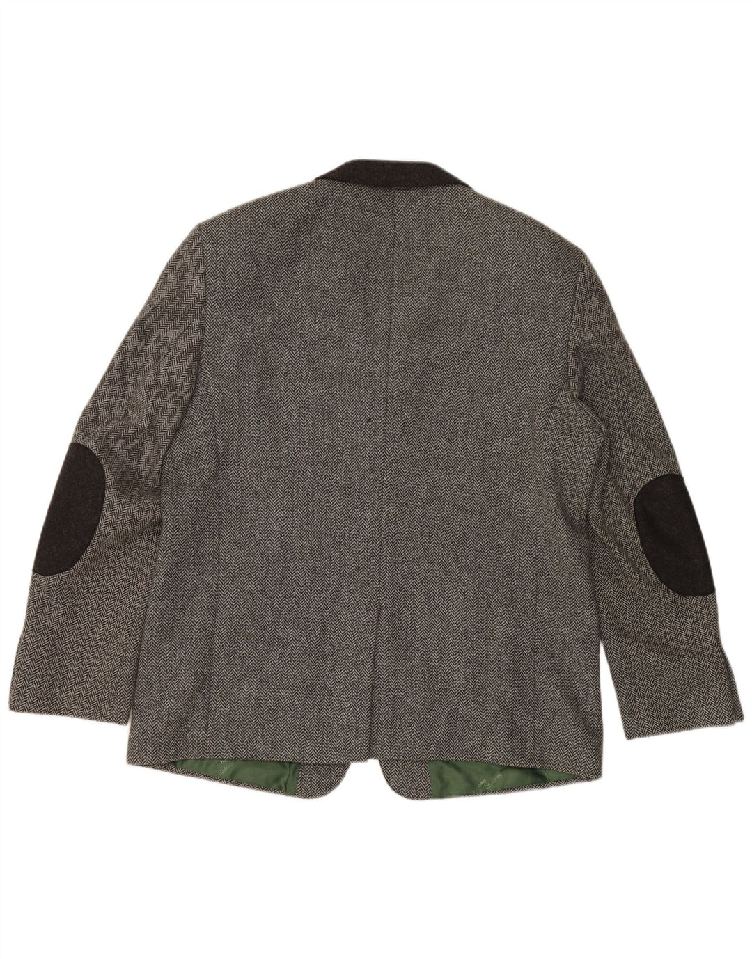 H.MOSER Veste Blazer 3 Boutons Homme EU 54 2XL Laine à Chevrons Gris