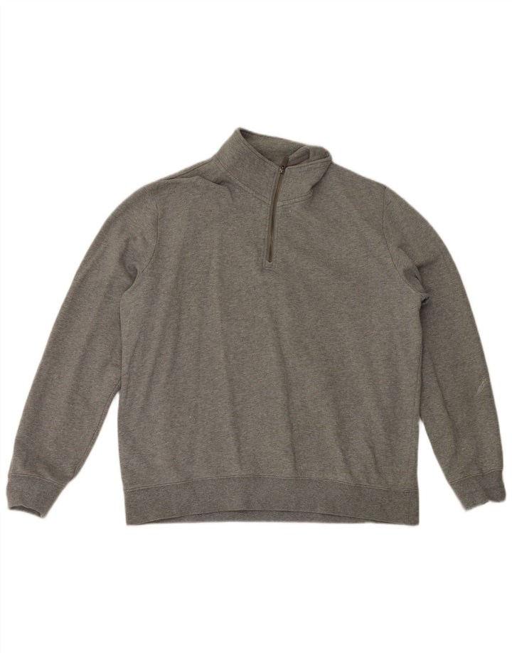 Marks & Spencer Sweat-shirt à col zippé pour homme XL Gris Coton