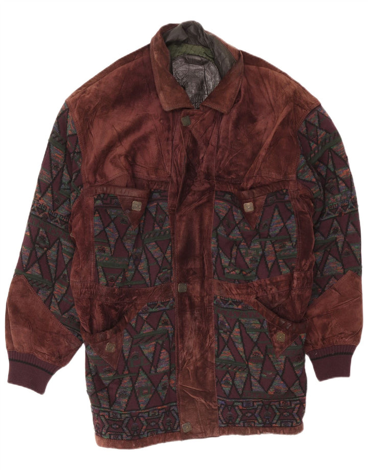 Torras Manteau coupe-vent en daim pour homme EU 56 3XL Marron géométrique