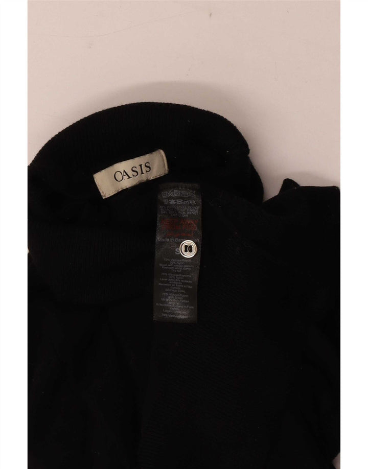 Oasis Pull col roulé pour femme UK 10 Small Noir Viscose