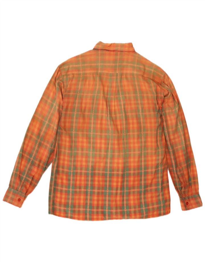Chemise homme vintage petit chèque orange