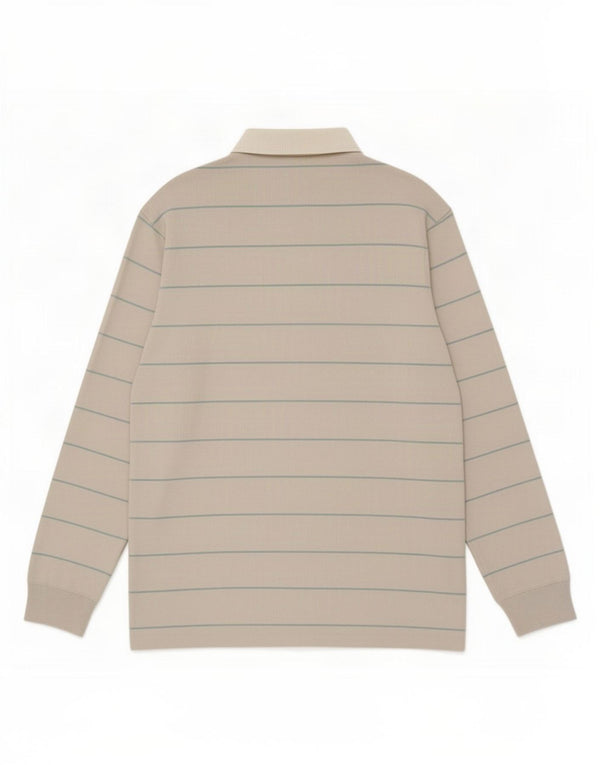 Dockers Polo de Rugby à Manches Longues pour Homme UK 46/48 XL Coton Rayé Gris