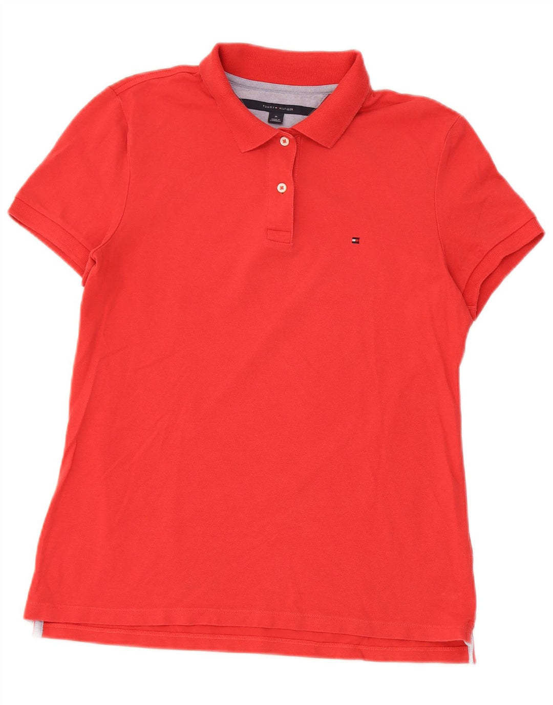 Tommy Hilfiger Polo Femme UK 12 Coton Rouge Moyen