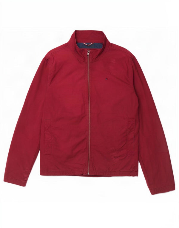 Tommy Hilfiger Veste Bomber Homme UK 38 Coton Bordeaux Moyen