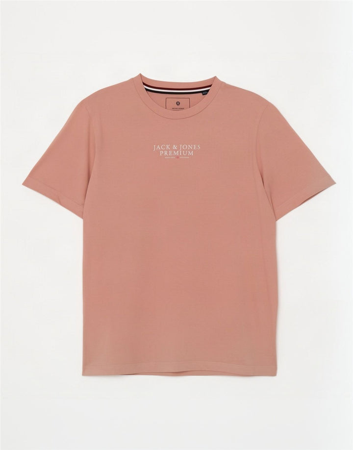 Jack & Jones T-Shirt Graphique Homme Rose Moyen Coton