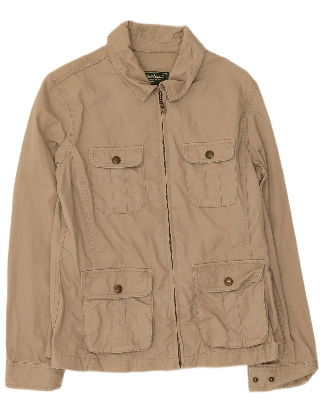 Eddie Bauer Veste utilitaire pour femme UK 12 Coton beige moyen