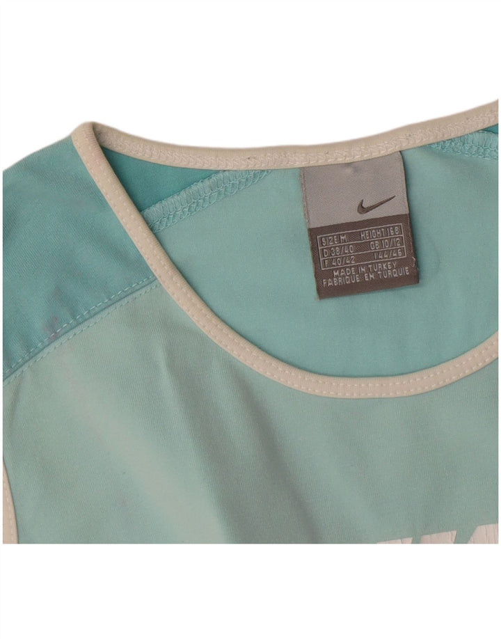 Nike Débardeur court graphique pour femme UK 10/12 Turquoise moyen