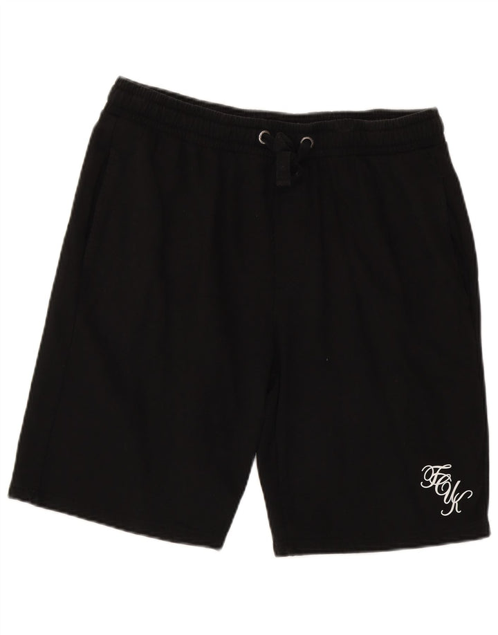 French Connection Short de Sport Homme XL Noir Coton