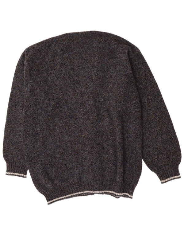 vintage Homme Cardigan Pull IT 54 XL Laine Grise