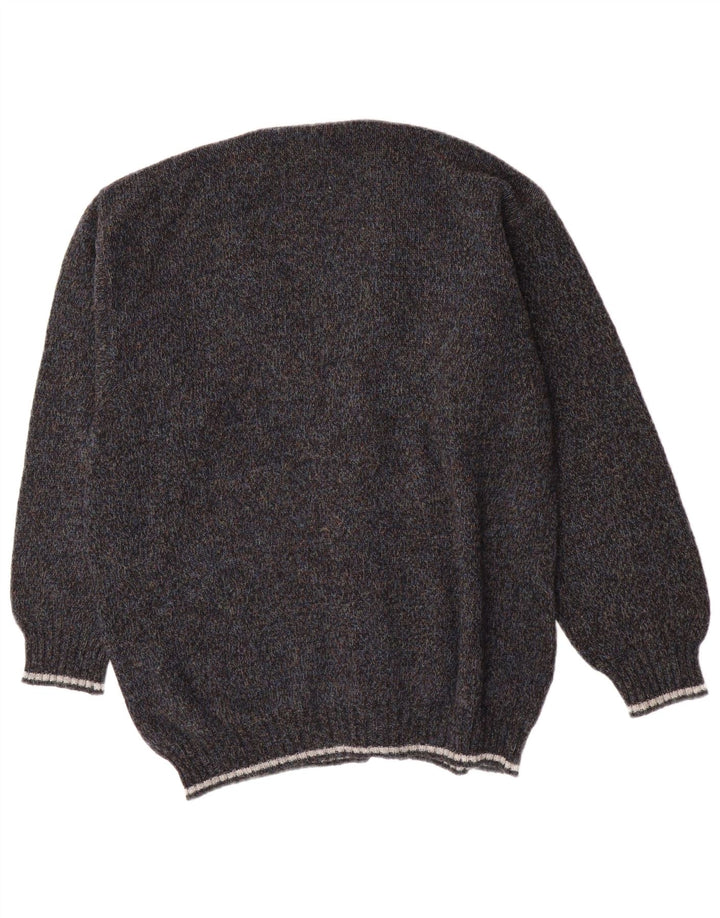 vintage Homme Cardigan Pull IT 54 XL Laine Grise