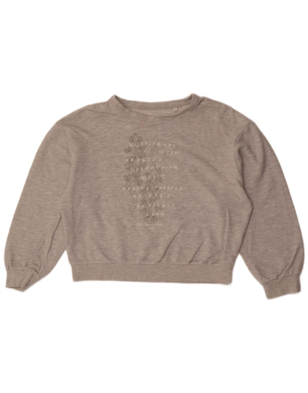 Mustang Sweat-shirt surdimensionné graphique pour femme UK 10 Petit Gris