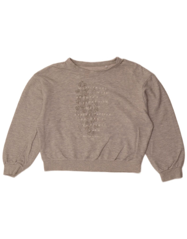 Mustang Sweat-shirt surdimensionné graphique pour femme UK 10 Petit Gris