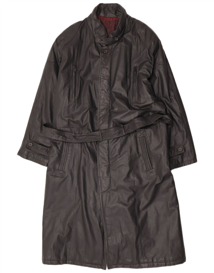 Montes Manteau en cuir pour homme IT 56 3XL Cuir noir