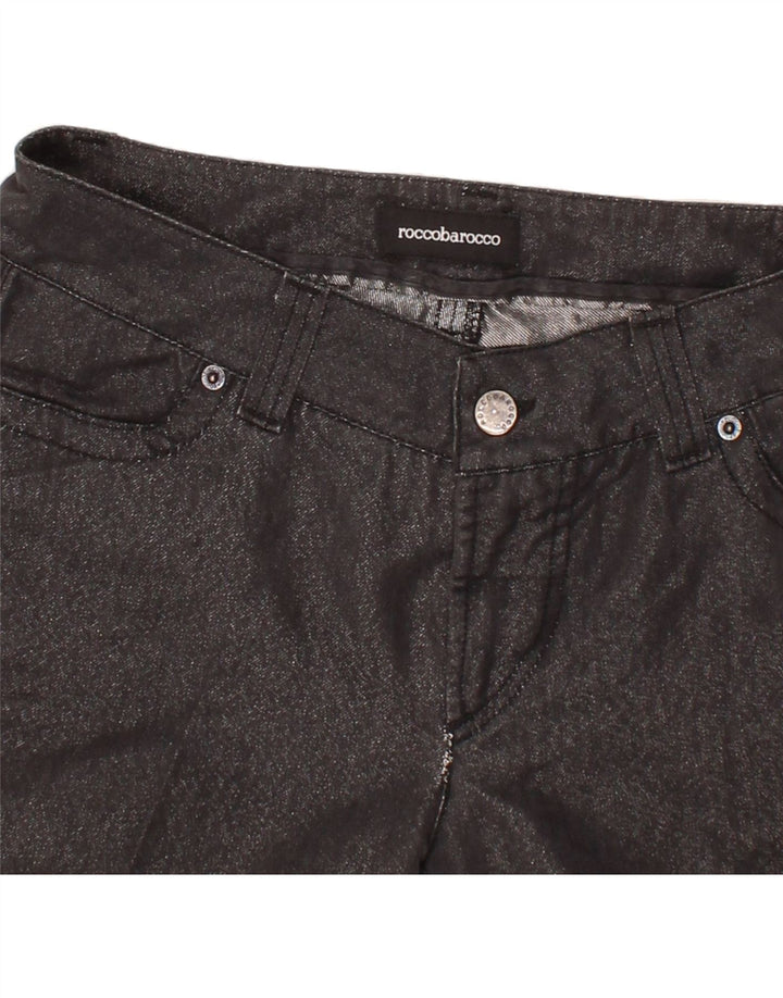 ROCCOBAROCCO Womens Straight Casual Trousers IT 42 Medium W30 L28  Black Vintage Roccobarocco and Second-Hand Roccobarocco from Messina Hembry 