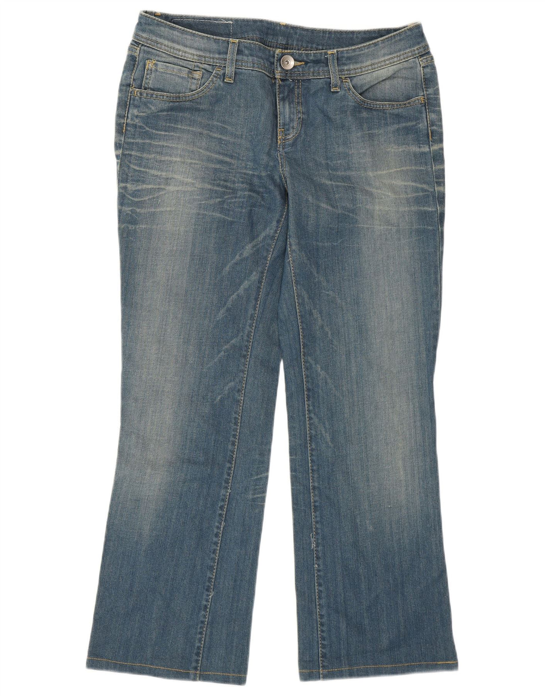 Benetton Jean Bootcut Femme W29 L27 Bleu Coton