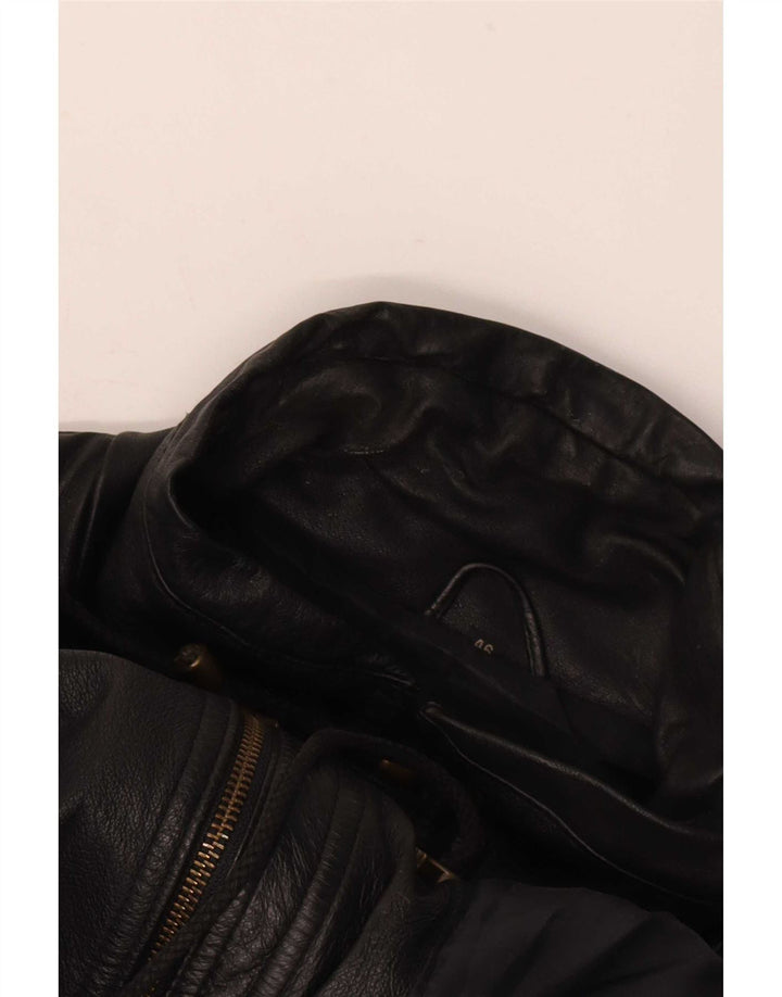 Spirit Manteau en cuir pour homme EU 46 Petit Noir Classique